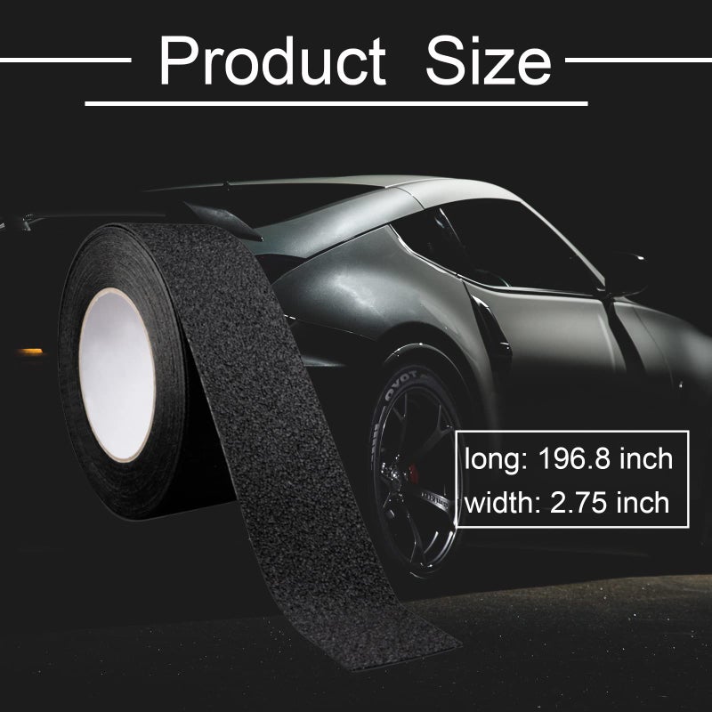 Ajxn Anti-Slip Car Door Entry Guard, 16.4FT DIY Adhesive Car Door Sill Protector, Car Paints Protector Sticker Cover Also Prevent from Scuffs, Scratches, or Damage, Textured Black (16ft x 7cm) - Image 2
